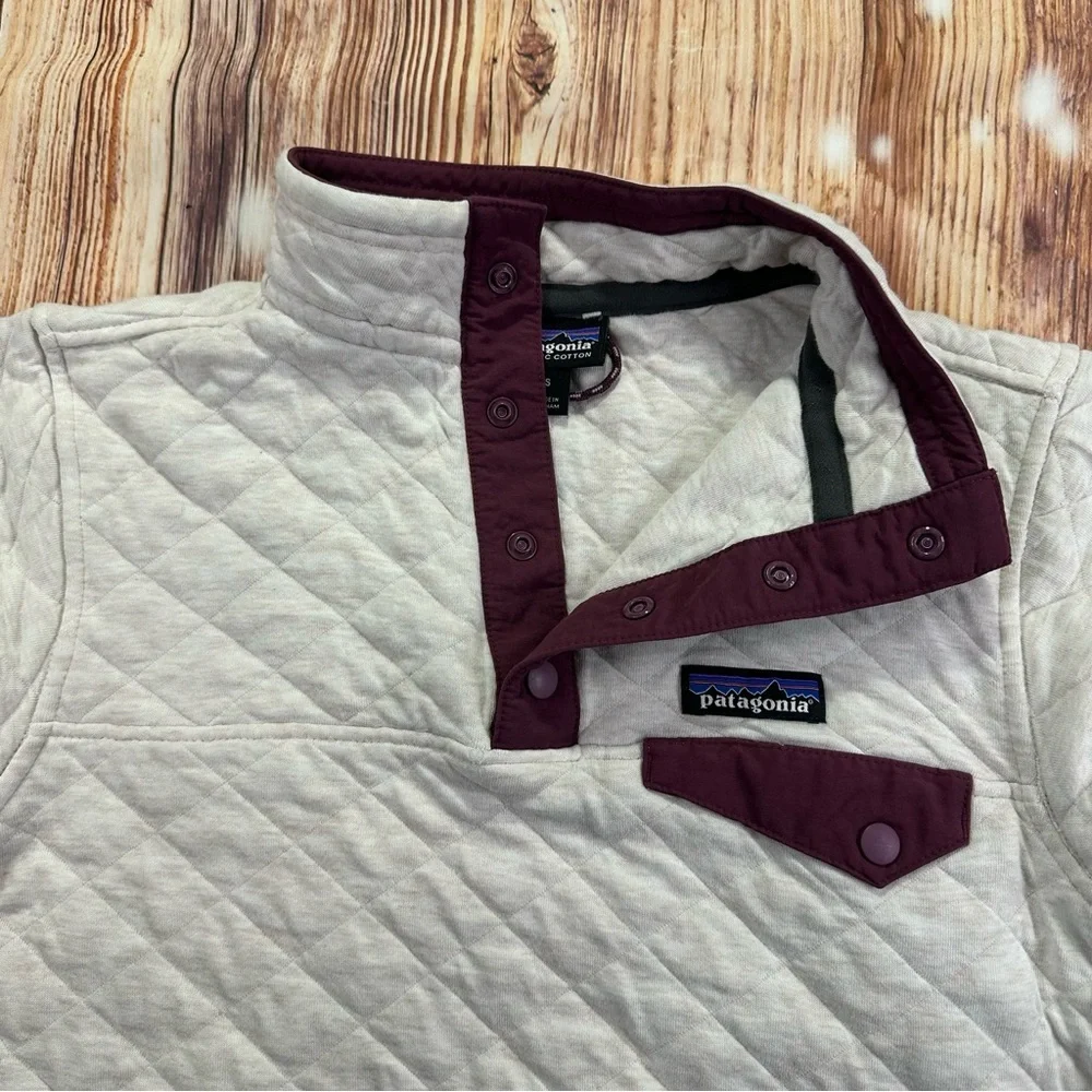 Patagonia  Organic Cotton Quilted Snap-T Pullover  Outdoor Girl’s Size Small